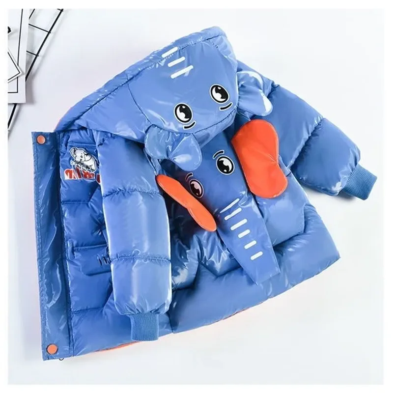 Baby Clothing Wash - เด็กชายผ้าฝ้ายเบาะการ์ตูน 3D Baby Elephant 2024 ฤดูหนาวไม่ซักผ้าHoodedหนาเสื้อแจ็คเก็ตเสื้อผ้าเด็ก