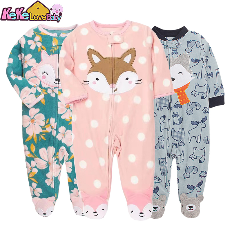 Baby Clothing Deals - ทารกแรกเกิดเด็กทารกเด็กผู้หญิงRompersเสื้อผ้าชุดนอนฤดูหนาวซิปขนแกะฤดูใบไม้ร่วงชุดทารกสัตว์Jumpsuitเสื้อผ้า 0 -12 เดือนใหม่