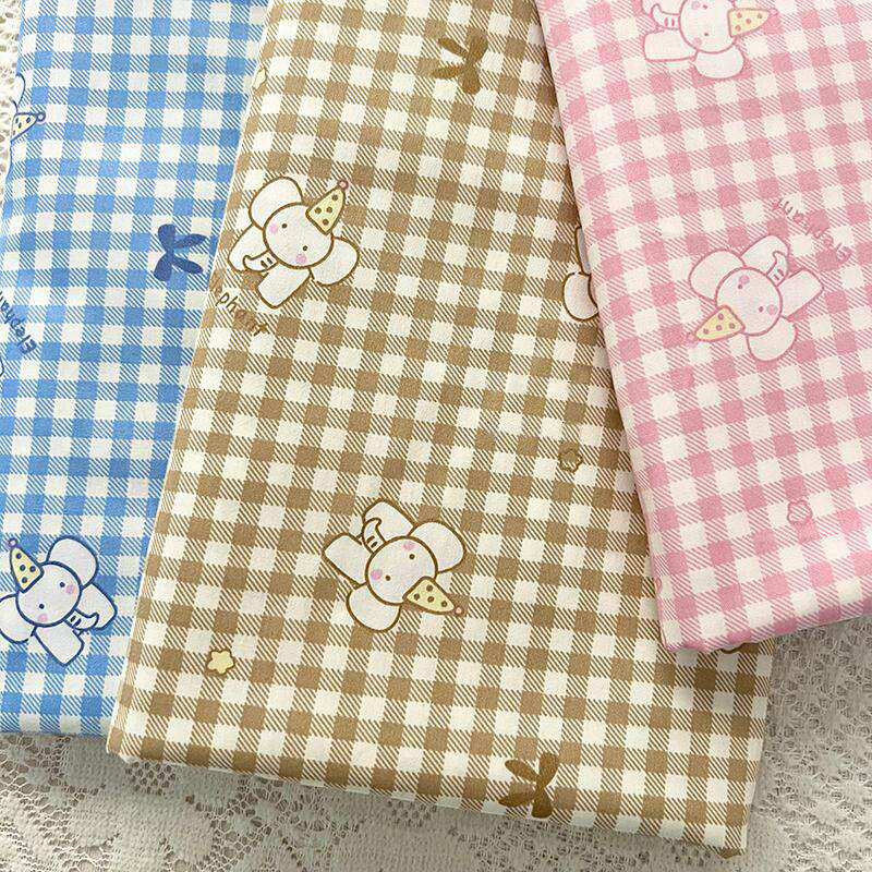 Baby Clothing Made In Usa - ผ้าทวิลล์ฝ้าย 100% ขนาด 50/100/150/200/250/300 ซม. ลายช้างเล็ก