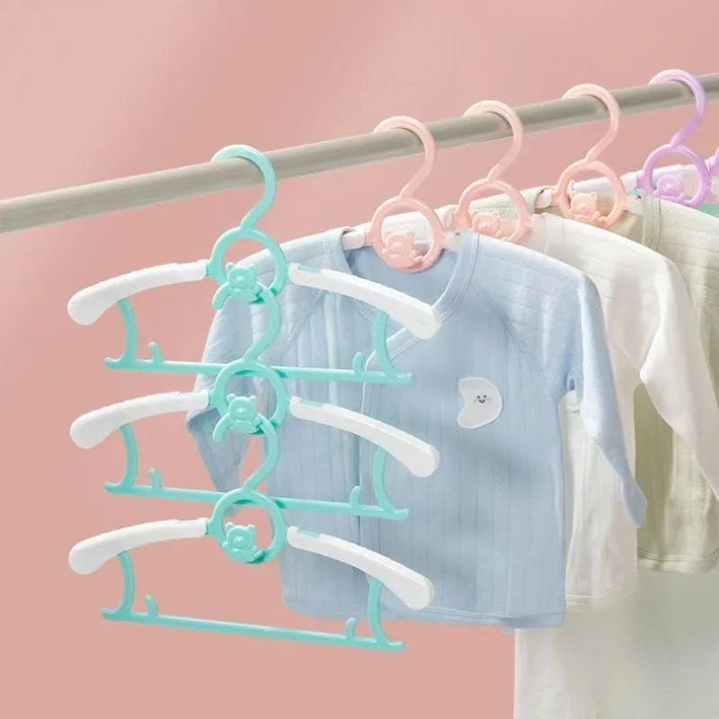 Baby Clothing Wardrobe - ไม้แขวนเสื้อเด็กแบบยืดหดได้ 5/10/20 ชิ้น ประหยัดพื้นที่ ไม้แขวนเสื้อกันลื่นสำหรับเด็กผู้หญิง เด็กผู้ชาย