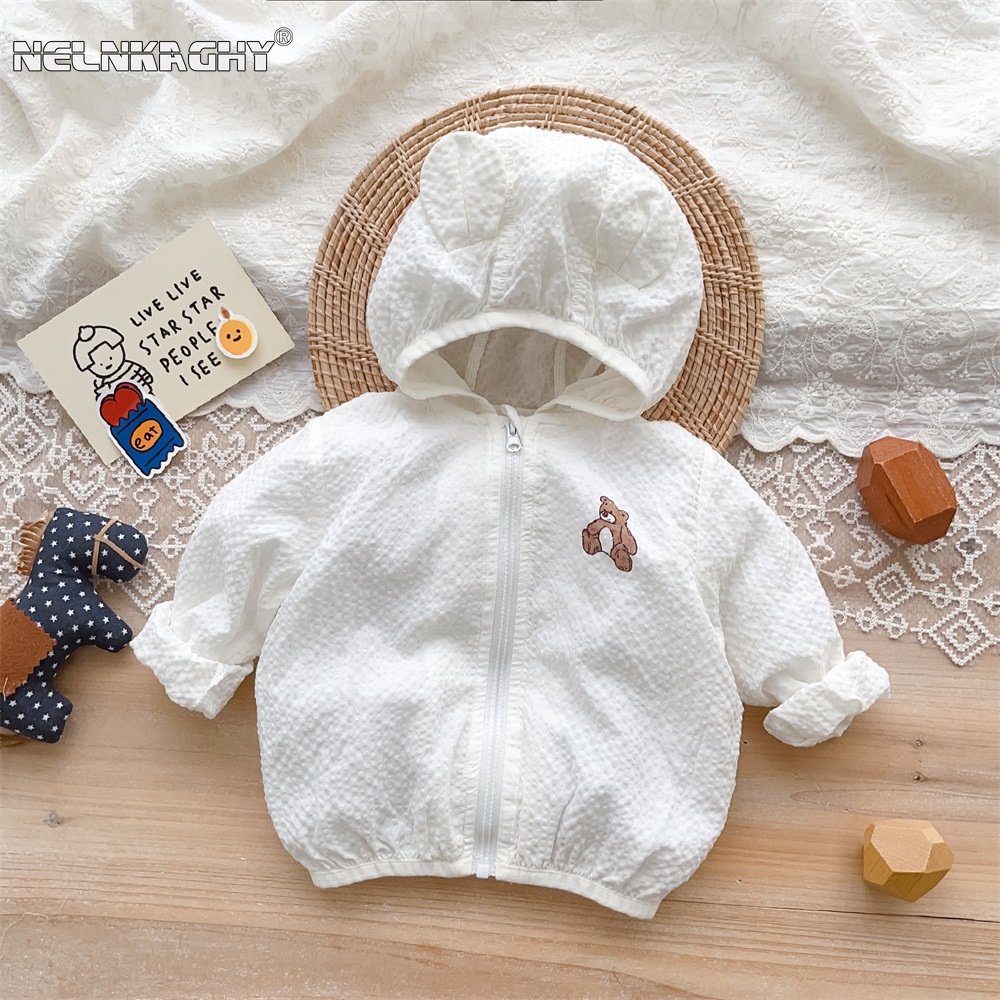 Baby Clothing Zip - เสื้อโค้ทป้องกันพระอาทิตย์สำหรับเด็กผู้ชายเด็กผู้หญิง, เสื้อนอกน่ารักสำหรับฤดูใบไม้ร่วงอากาศระบายอากาศได้ดีเสื้อเด็กแบบบาง