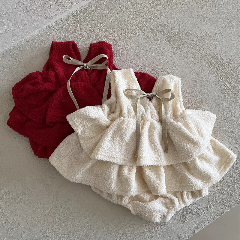 Baby Xmas Clothing - 2025ฤดูหนาวเด็กทารกใหม่แขนกุดขนแกะบอดี้สูททารกแรกเกิดWarm Jumpsuitเด็กวัยหัดเดินคริสต์มาสปาร์ตี้เสื้อผ้า0-24M