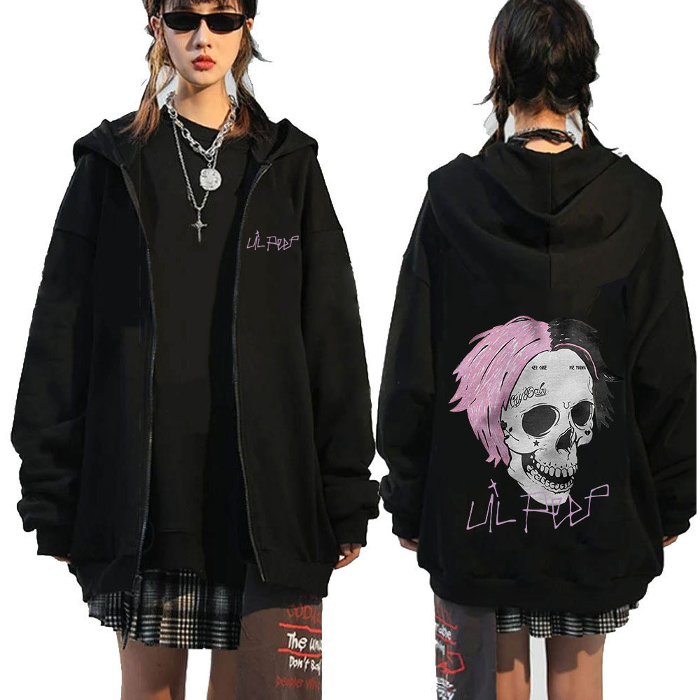 Baby Clothing Zip - Lil Peep เสื้อฮู้ดมีซิปสำหรับเด็ก, เสื้อผ้าแฟชั่นวินเทจฮิปฮอปโอเวอร์ไซส์มีซิปแจ็คเก็ตลำลองสำหรับทุกเพศ