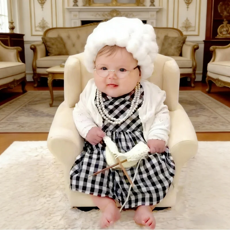 Baby Clothing Deals - อุปกรณ์ประกอบฉากถ่ายภาพทารกแรกเกิด ชุดคุณยายสำหรับเด็กผู้หญิง ชุดคุณปู่สำหรับเด็กผู้ชาย เสื้อผ้าคอสเพลย์ ชุดถ่ายภาพทารกแรกเกิด
