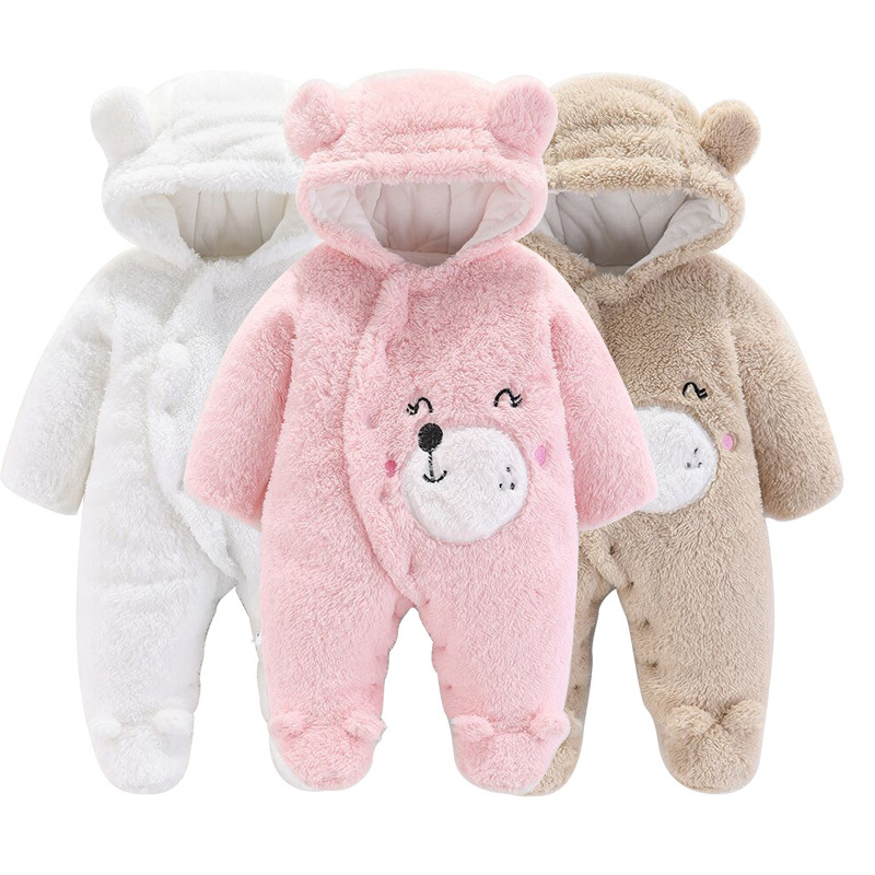 Baby Clothing Deals - ชุดหมีเด็กทารกลายการ์ตูนน่ารักเสื้อผ้าเด็กทารก0-12เมตร, ชุดหมีสำหรับเด็กทารกเพศหญิงมีฮู้ดให้ความอบอุ่นในฤดูใบไม้ร่วงฤดูหนาว