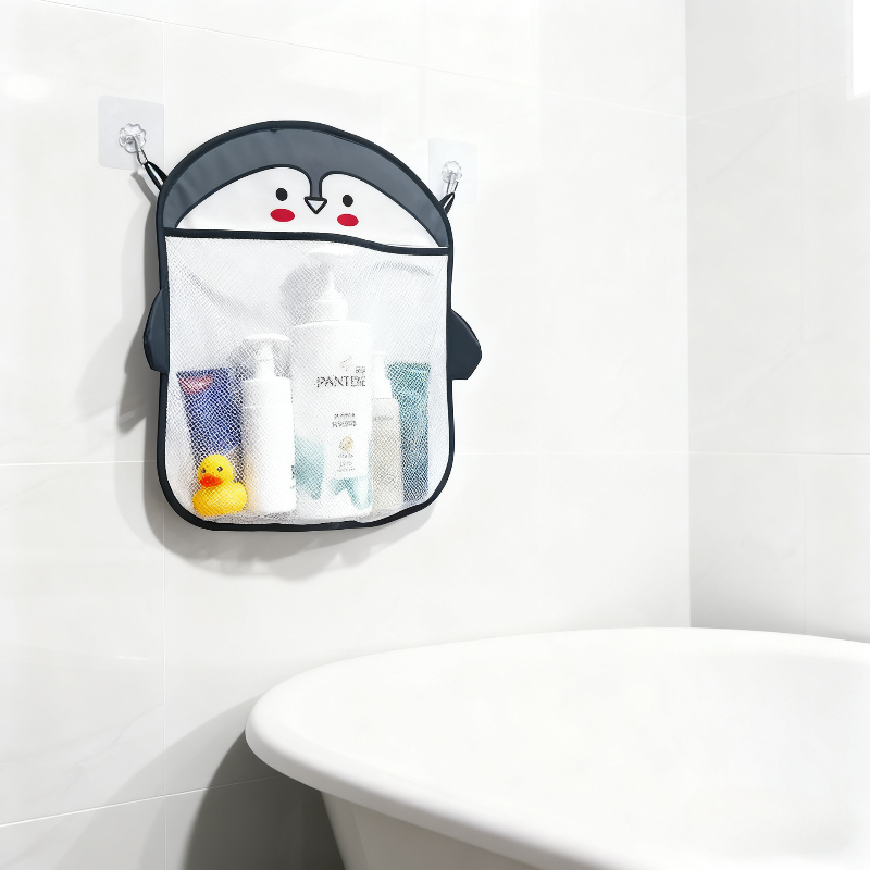Baby Clothing Wash - ถุงเก็บของตาข่ายโพลีเอสเตอร์ลายการ์ตูนสัตว์น่ารัก - ตะกร้าแขวนสำหรับห้องน้ำ สำหรับจัดเก็บของเล่นไวนิล ของใช้เด็ก เช่น