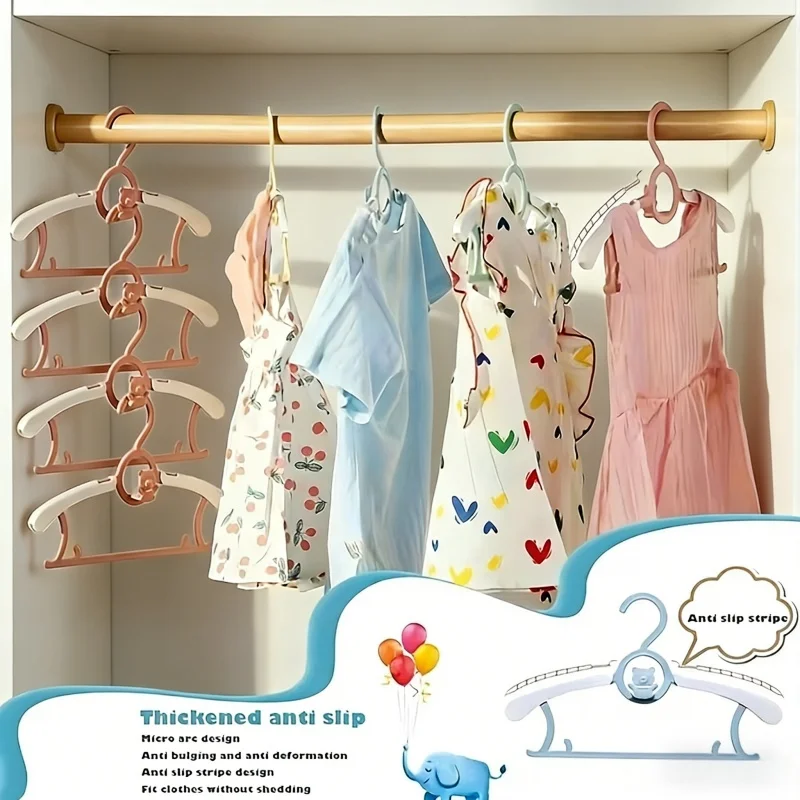 Baby Clothing Wardrobe - ไม้แขวนเสื้อเด็กแบบพลาสติก PP 30 ชิ้น แบบยืดหดได้ กันลื่น