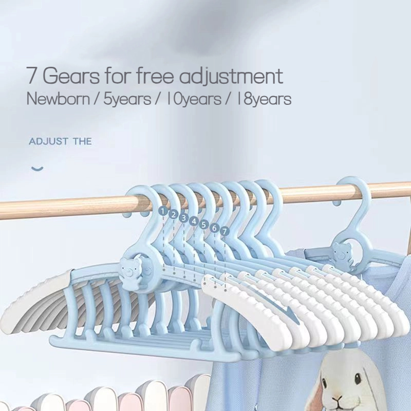 Baby Clothing Wardrobe - ไม้แขวนเสื้อเด็ก 10 ชิ้น แบบยืดหดได้ ป้องกันการลื่นไถล ไม้แขวนเสื้อเด็กปรับระดับได้